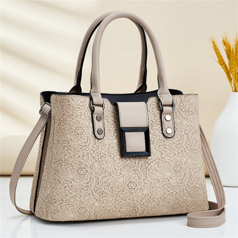 Wholesale women's handbags: 2026 spring new arrivals - european and american fashion lace pattern shoulder bag, tote, and crossbody bag - dropshipping available for export