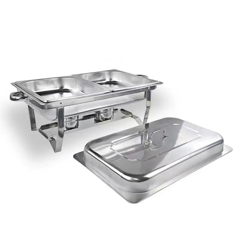 Cross-border stainless steel buffet stove commercial buffet hotel restaurant heating compartment container alcohol heat preservation stove