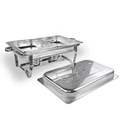 Cross-border stainless steel buffet stove commercial buffet hotel restaurant heating compartment container alcohol heat preservation stove