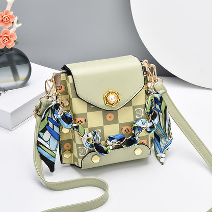 Trendy & chic girl's phone bag - 2026 new arrival: stylish crossbody bag, unique plaid coin purse - dropshipping available