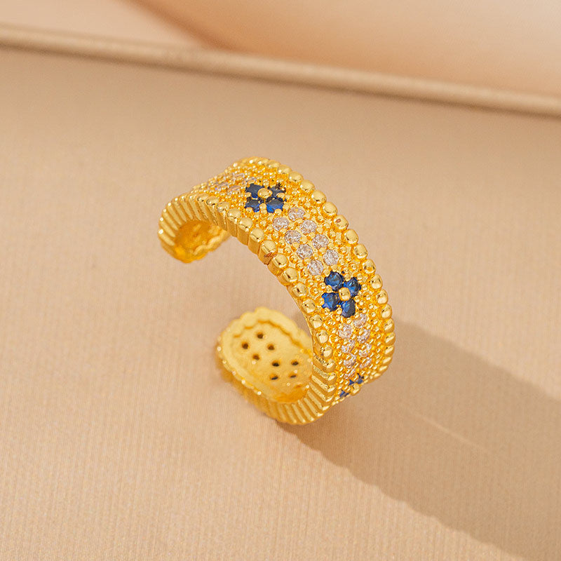 Copper inlaid with zirconium elegantbest selling flower four-leaf clover necklace women's insfashion electroplated accessible luxury earrings pendant jewelry