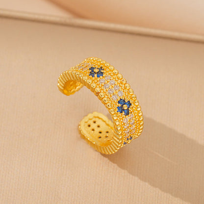 Copper inlaid with zirconium elegantbest selling flower four-leaf clover necklace women's insfashion electroplated accessible luxury earrings pendant jewelry
