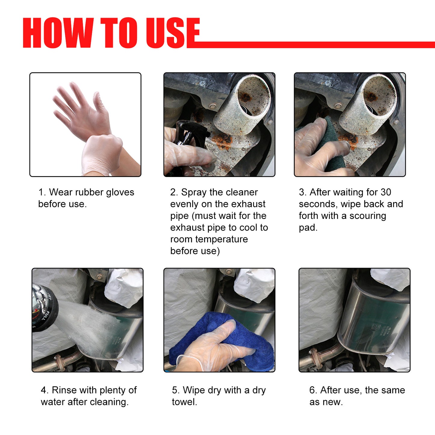 Rayhong car exhaust pipe multi-functional metal anti-rust cleaner exhaust pipe motorcycle equipment maintenance