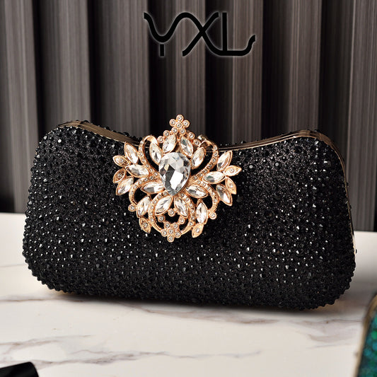 2026 new luxury rhinestone evening clutch - european & american style party dress handbag - elegant cheongsam women's banquet bag