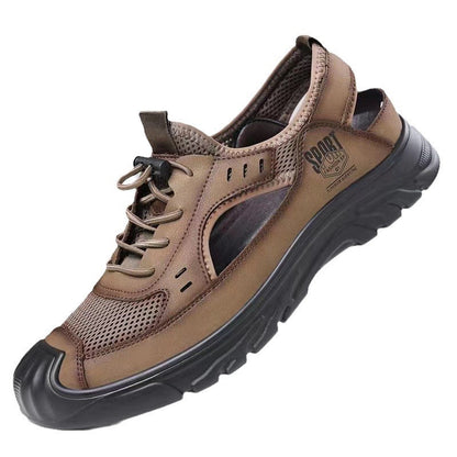 Sandals men's summernew arrivalcut out wading shoes breathable mesh hole shoes soft bottom toe shoes men's cross-border wholesale