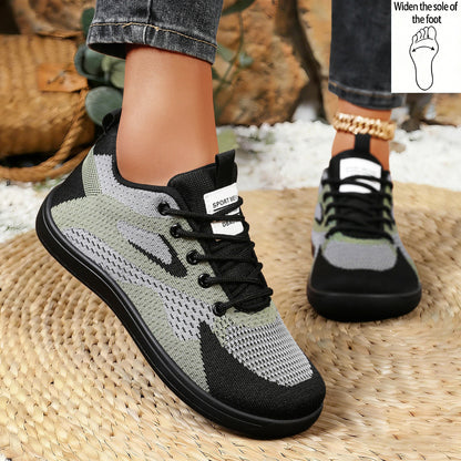 Women's spring cross-border shoes: lightweight flyknit casual shoes - comfortable, non-squeezing, wide-fit, and wide-toe design for easy walking