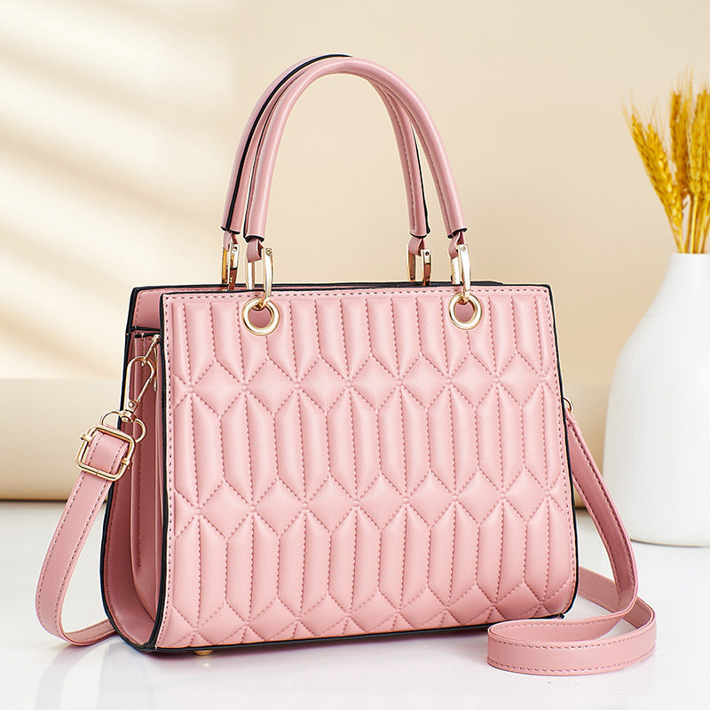 Women's bag 2026 new korean style diamond pattern ladies tote bag large capacity casual women's bag fashionable casual mom bag