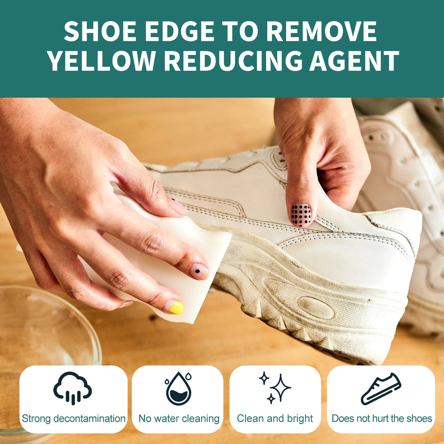 JAYSUING little white shoe cleaner, shoe edge black decontamination cleaning, whitening, one wipe is white, no water cleaning agent