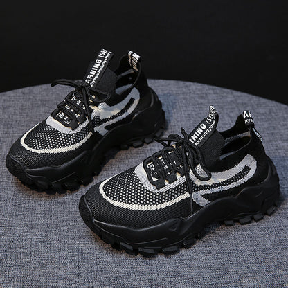 Thick sole dad shoes for women 2026  new style fly woven breathable paris sneakers popular ins trendycasual women's shoes