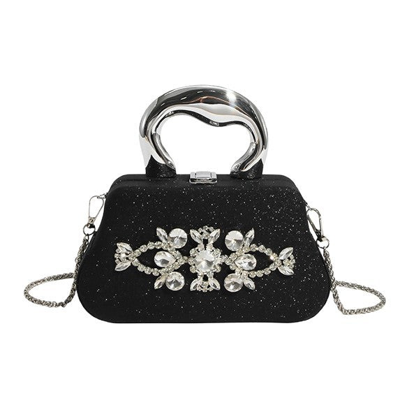 New rhinestone evening dress handbag - shoulder bag, crossbody box bag - elegant party evening clutch