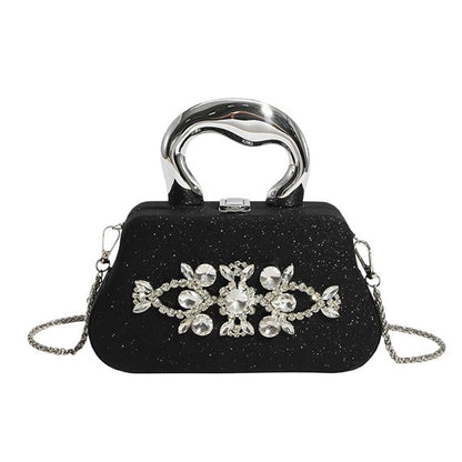 New rhinestone evening dress handbag - shoulder bag, crossbody box bag - elegant party evening clutch
