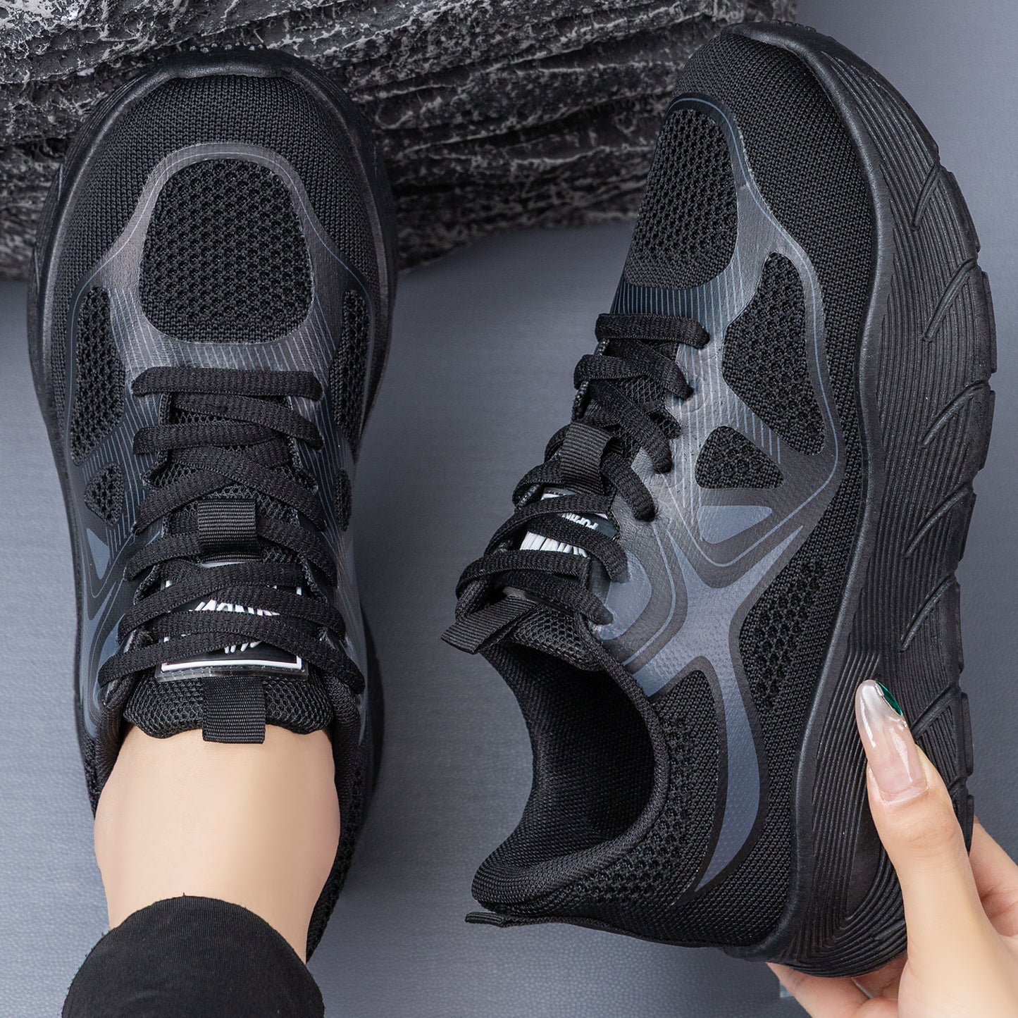 Jinshiyuan |   Women's spring breathable sneakers - thick sole, height increasing, comfortable, versatile casual shoes