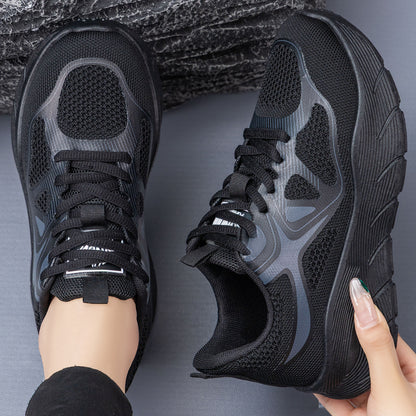 Women's spring breathable sneakers - thick-soled, height-boosting, comfortable, versatile casual shoes - stylish low-cut flats