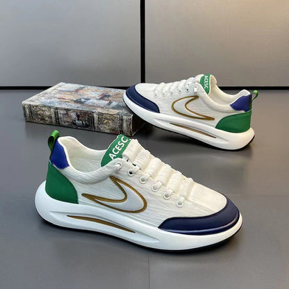 Ice silk mesh men's shoes 2025 new korean style trendy "forrest gump" shoes popular thick-soled dad shoes breathable athletic shoes