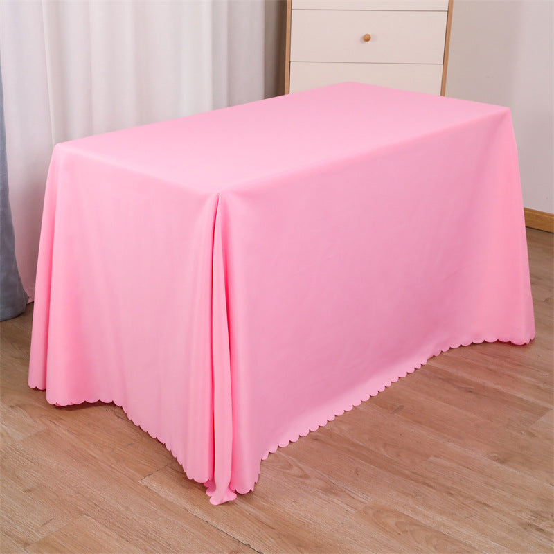 Tablecloth wedding event stall meeting engagement tablecloth red long table wholesale rectangular white polyester tablecloth