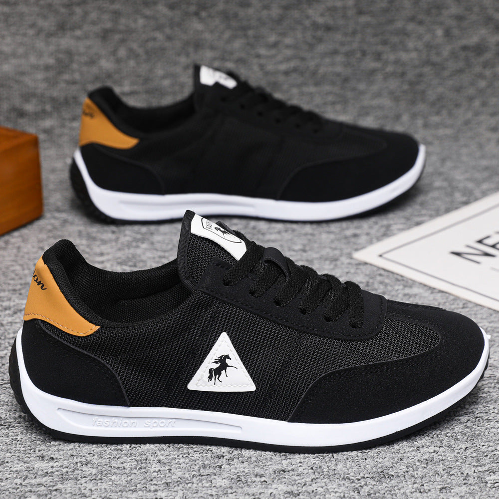 Breathable mesh men's shoes, 2025 new style, soft sole, non-slip, white, casual, sporty, and cross-border e-commerce