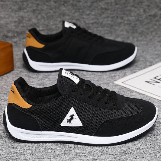 Breathable mesh men's shoes, 2025 new style, soft sole, non-slip, white, casual, sporty, and cross-border e-commerce