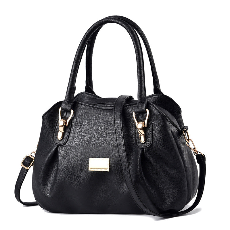 Middle-aged women's soft leather handbag, 2026 new style tote bag, middle-aged and elderly women's bag, mom bag, shoulder bag, crossbody bag
