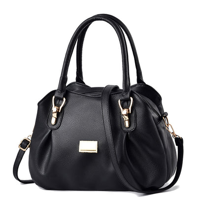 Middle-aged women's soft leather handbag, 2026 new style tote bag, middle-aged and elderly women's bag, mom bag, shoulder bag, crossbody bag