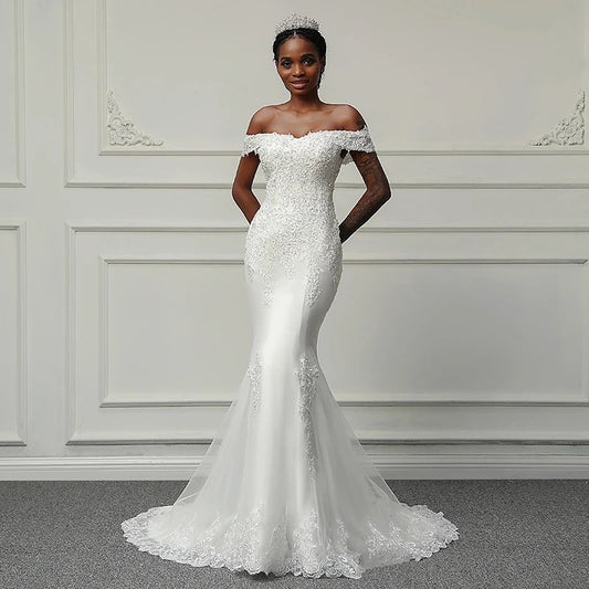 New 2026 wedding dress: african mermaid one-shoulder series with back tie closure - slim fit bridal gown