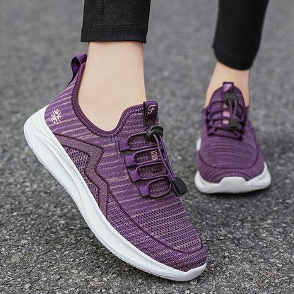Women's spring soft sole sneakers - lightweight, comfortable, and casual shoes for middle-aged and elderly women - stylish and versatile single shoes