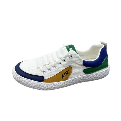 Men's flat shoes new breathable casual shoes summer trendy low-top sneakers slip-on mesh board shoes dropshipping