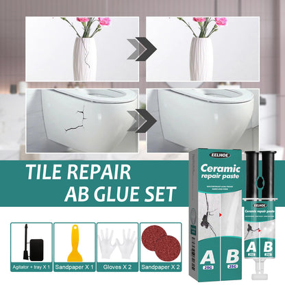 EELHOE tile repair AB glue set, metal tiles fill cracks, plug leaks, repair AB glue adhesive