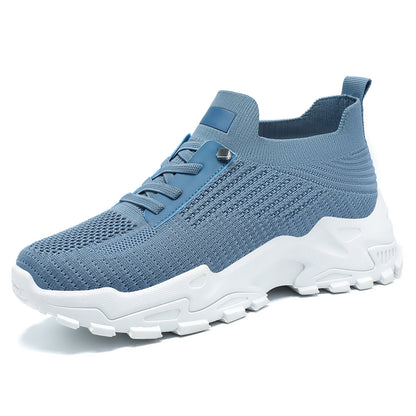 Women's spring new arrivals: cross-border shoes, breathable sneakers, flyknit running shoes, soft sole comfort, thick sole shoes - wholesale