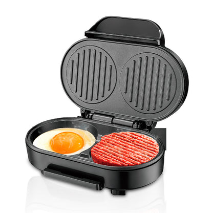 Household european standard breakfast maker - cross-border egg burger maker, egg frying & steak maker, pancake maker, and crêpe maker