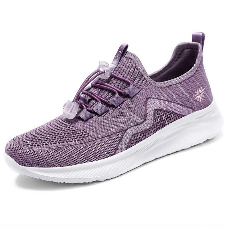 Women's spring soft sole sneakers - lightweight, comfortable, and casual shoes for middle-aged and elderly women - stylish and versatile single shoes