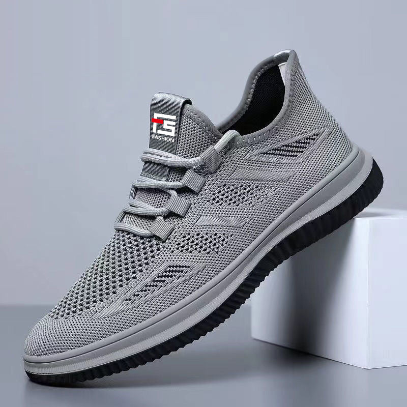 Flyknit men's shoes new summer mesh breathable casual shoes soft bottom non-slip casual fashion sports shoes cross-border wholesale