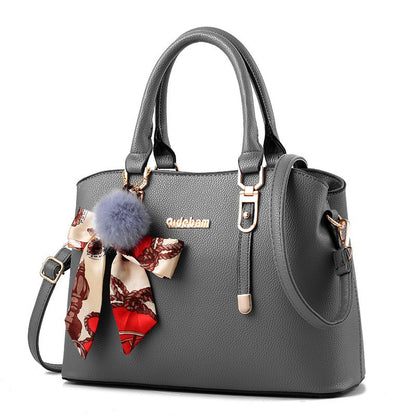 2026 new korean style handbag casual minimalist shoulder bag silk scarf accessory crossbody tote large bag - dropshipping available