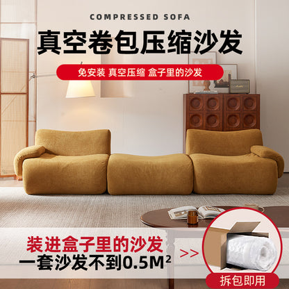 Compression pure sponge modular sofa compression sofa cross-border designer fabric laimi special-shaped sofa