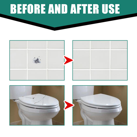 Jue-Fish Tile Repair Cream, Marble Bathtub Furniture Toilet Crack Repair Tile Quick-Drying Adhesive