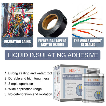 EELHOE Liquid Tape Insulated Waterproof Replace Heat Receiving Tube Electrical Tape Liquid Insulating Tape Parts Flame Retardant Adhesive