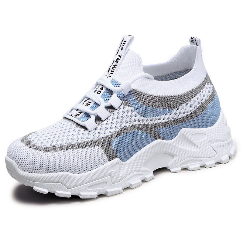 Women's fashion flats: spring new arrivals - casual, soft-soled, lightweight dad shoes, flyknit breathable mesh sneakers