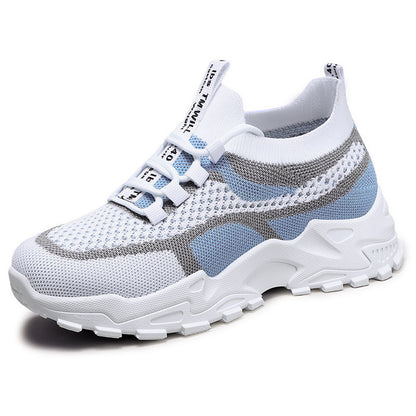 Women's fashion flats: spring new arrivals - casual, soft-soled, lightweight dad shoes, flyknit breathable mesh sneakers
