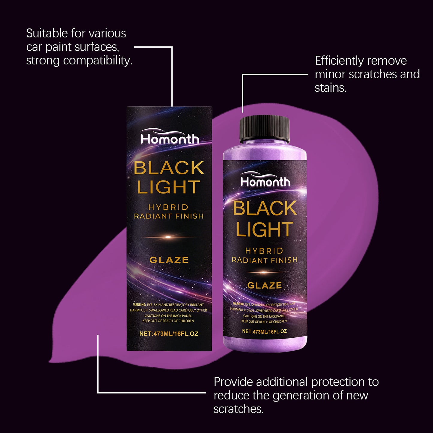 HOMONTH Lacquer Scratch Care Cream, Car Maintenance Lacquer Refurbishment Scratch Maintenance Daily Scratch Care