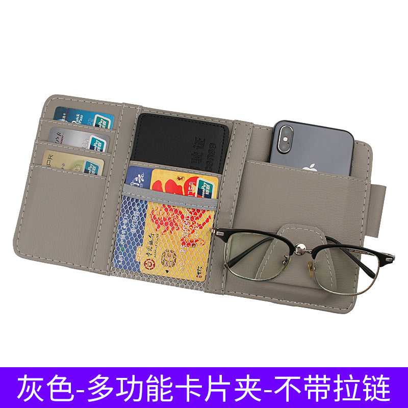 Car visor storage Multifunctional car glasses holder Storage bag Card bag Car card clip ID clip