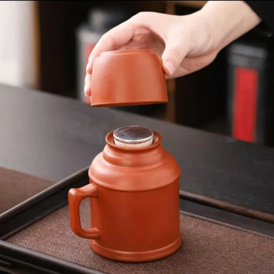 Zhuni purple sand small thermos office mug with lid for home creative stewing teapot cup large capacity tea cup