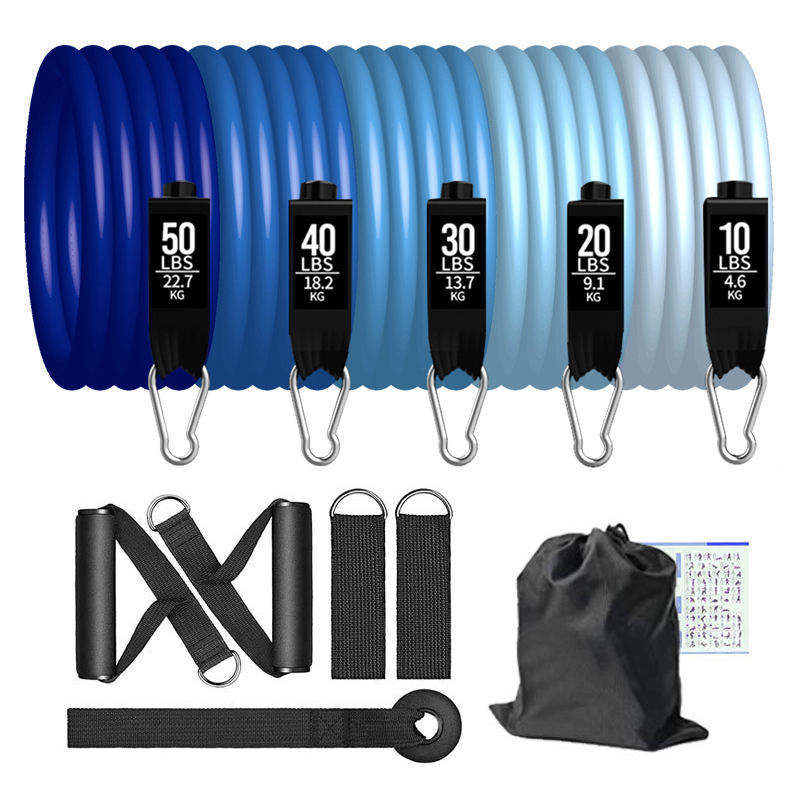 Cross-border 11-piece resistance band set - tpe resistance bands for chest muscle strength training, indoor/outdoor fitness, factory direct