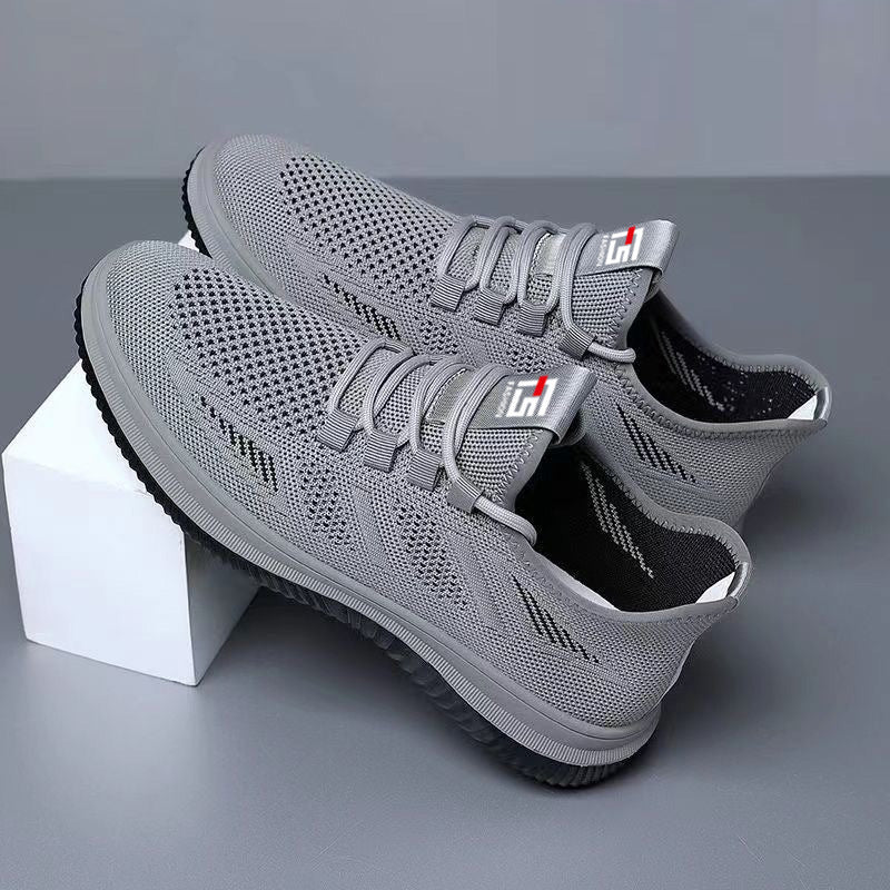 Flyknit men's shoes new summer mesh breathable casual shoes soft bottom non-slip casual fashion sports shoes cross-border wholesale