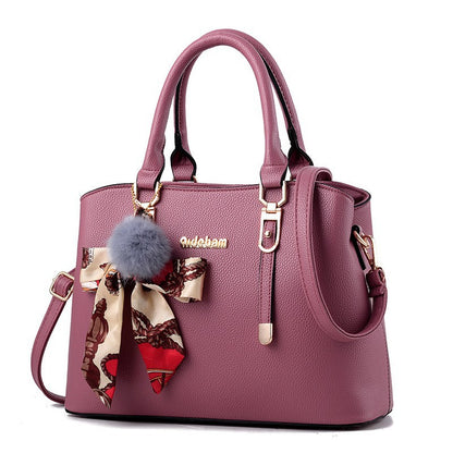2026 new korean style handbag casual minimalist shoulder bag silk scarf accessory crossbody tote large bag - dropshipping available