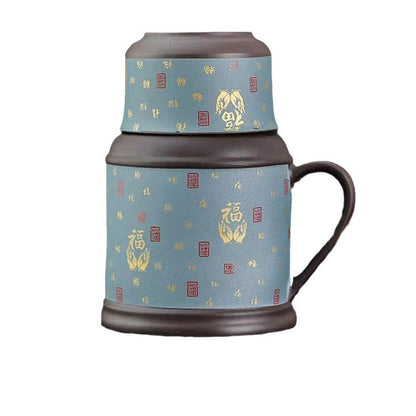 Zhuni purple sand small thermos office mug with lid for home creative stewing teapot cup large capacity tea cup