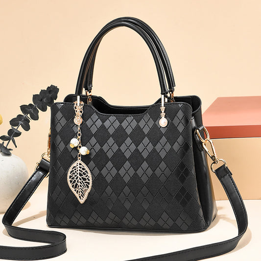 Women's handbag tote 2026 diamond quilted embossed solid color minimalist large capacity commuter fashion shoulder crossbody bag - dropshipping available