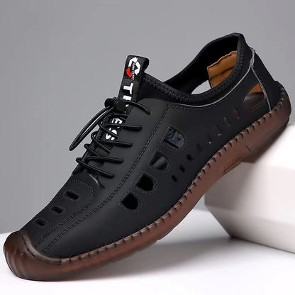 Soft-soled, breathable men's shoes, 2025 new korean style fashion casual shoes, hand-stitched driving shoes with tendon outsole