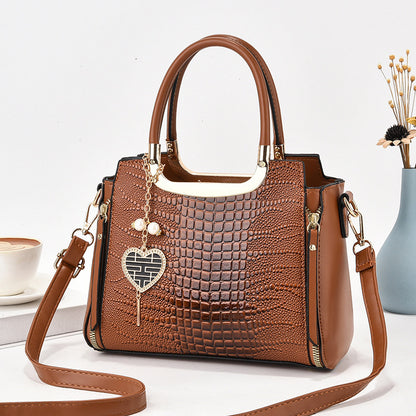 Handbag 2025 winter new trendy fashion crocodile pattern simple elegant stylish shoulder bag crossbody bag tote bag