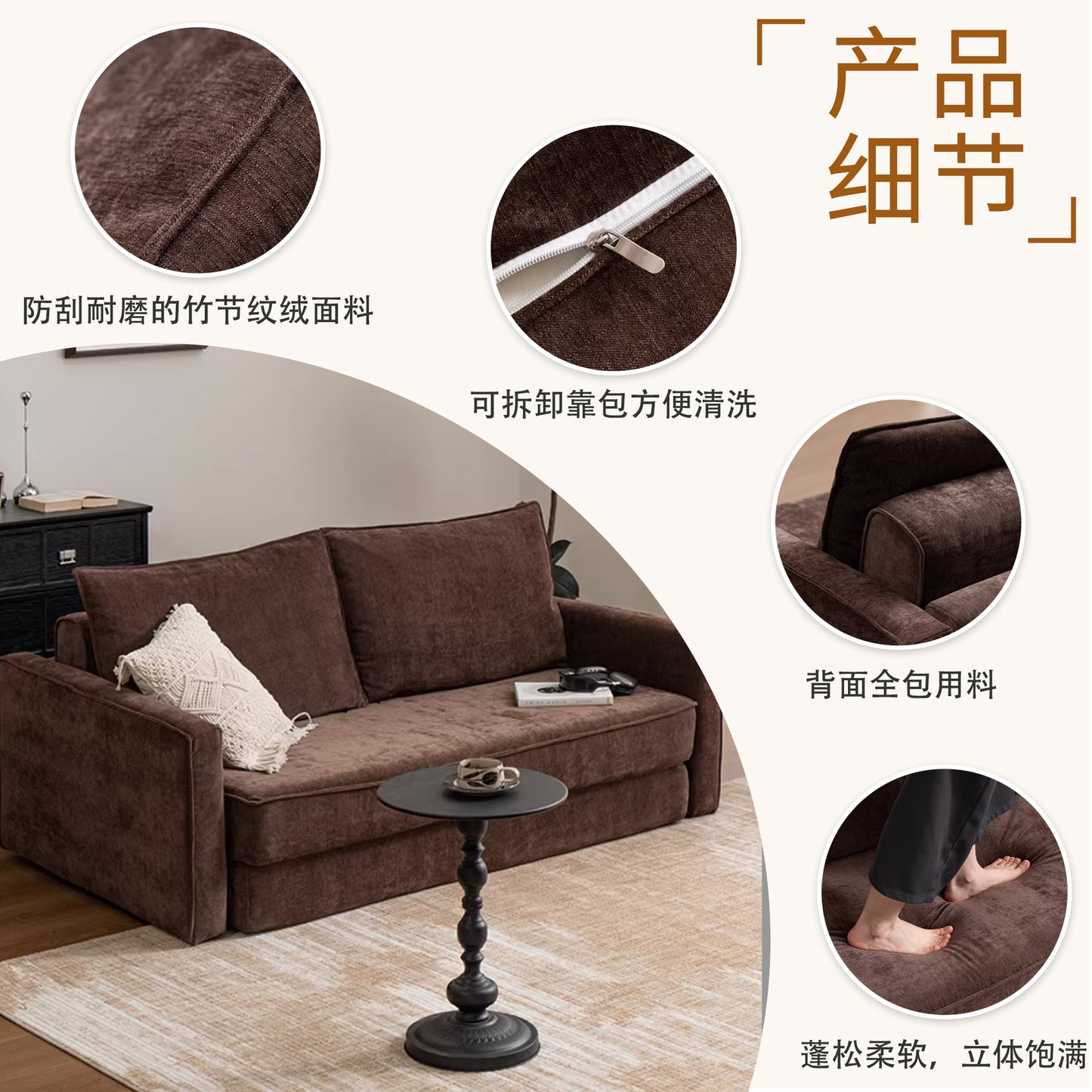 Cross-border double compression sofa bed - foldable, convertible, space-saving, modern minimalist living room sofa bed