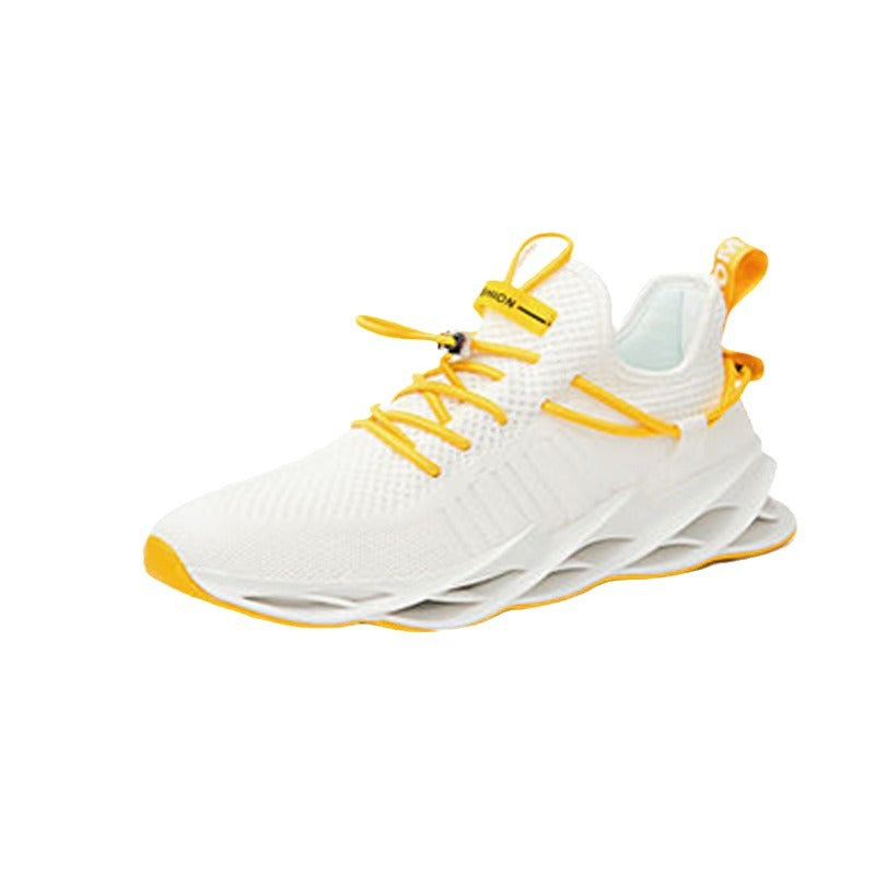 2025 new korean style men's fashion trend casual shoes flyknit breathable blade shoes sneakers men's cross-border