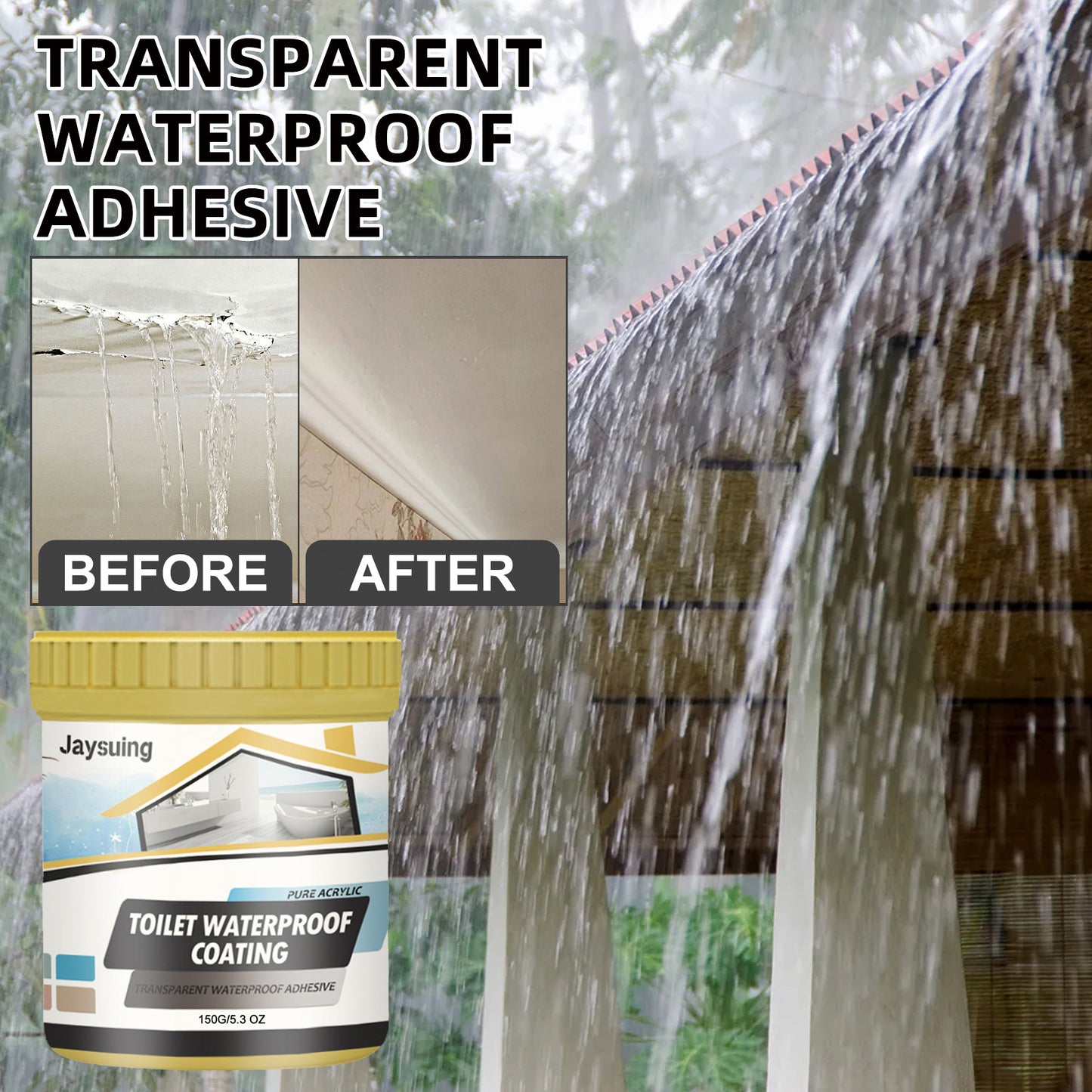 Jaysuing leak repair waterproof glue, house leakage, bathroom exterior wall tile leak-proof household waterproof coating